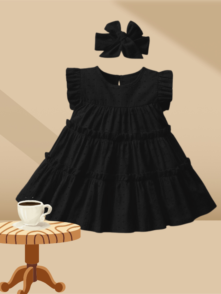Maroon Ruffle Tiered Dress – Cotton Baby Girl Outfit