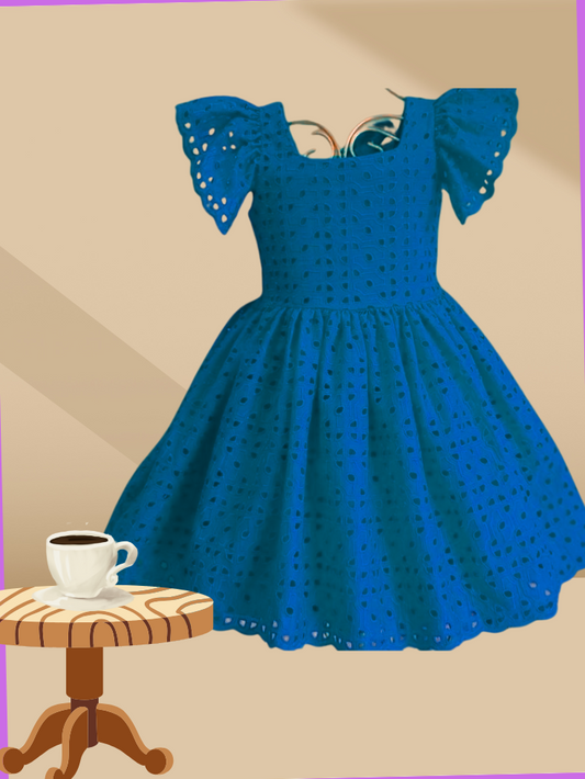Rosy chikankari cotton frock - 1piece