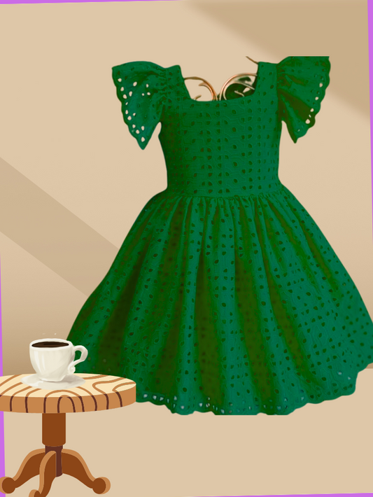Rosy chikankari cotton frock - 1piece