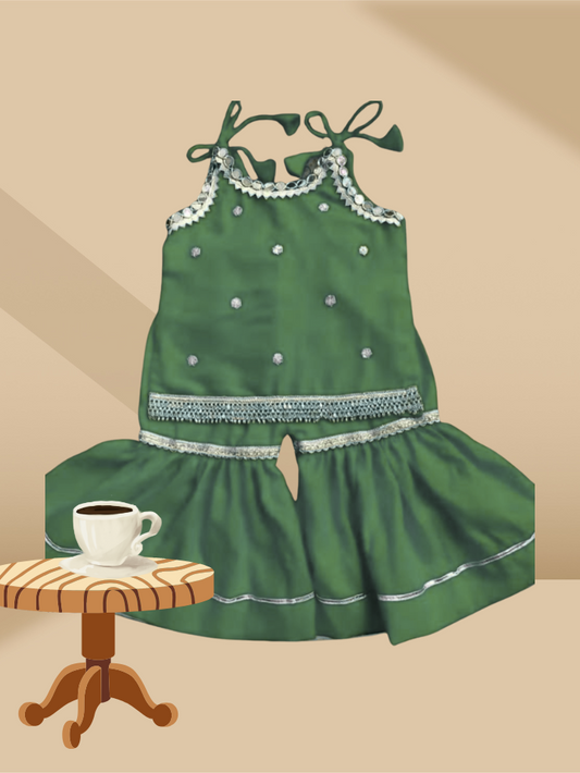 Short shirt with  flared sharara set 2piece outfit