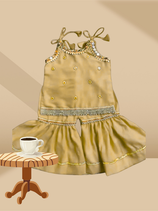 Short shirt with  flared sharara set 2piece outfit
