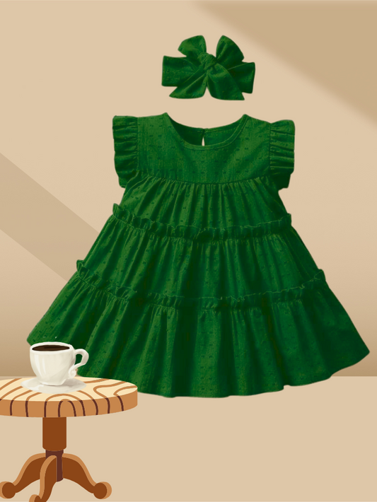 Maroon Ruffle Tiered Dress  – Cotton Baby Girl Outfit